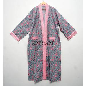 Elegante Bata Kimono de Algodón para Mujer, Ideal para Bodas, Damas de Honor, Ropa de Dormir de Verano y Ropa de Playa, Transpirable, de Secado Rápido, con Cuello en V - Product Image 3
