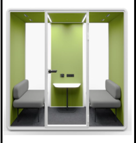 Cabina Acústica de Oficina Moderna y Ecológica de 2 Plazas con Estructura de Aluminio, Iluminación LED y Diseño Independiente para Oficina en Casa u Hotel - Product Image 4