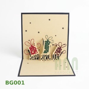 การ์ดอวยพรแบบป๊อปอัพ 3 มิติ พิมพ์ลายตามสั่ง ANN HANDICRAFT BG001 การ์ดขอบคุณ ของขวัญวันขอบคุณพระเจ้า วันเกิด เคลือบเงาแบบด้าน กระดาษเวียดนาม - Product Image 5