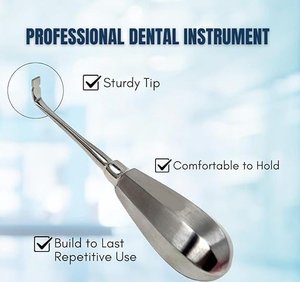 Elevadores Dentales para Cirugía Oral, Separadores y Extractores de Raíces, Punta Curva a 90 Grados, Acero Inoxidable, Manual, CE - Product Image 2