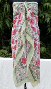 Sarongs et paréos indiens faits à la main, imprimés au bloc, 100 % coton, pour femmes, longs, de plage, vente en gros, imprimé Indonésie - Product Image 6