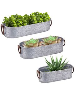 Jardinières en fer galvanisé de qualité supérieure, forme ronde, avec poignée, pour la décoration de la maison, du balcon, du hall, du jardin, jardinières à fleurs - Product Image 5