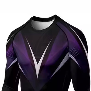 Dernier design, prix abordable, hauts de compression MMA pour hommes, couleur unie, respirant, léger, rashguard en vente en ligne - Product Image 5