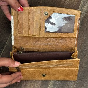 Carteras de piel de vaca de marca famosa para mujer, de cuero bolso de mano genuino para tarjetas de crédito, monedero de moda con botón magnético - Product Image 6