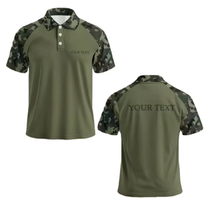 Customized Men's Standard for Shirt Personalized Text Classic Easy Short Sleeve Camouflage Print 4 Colors 100% Cotton - Product Image 1