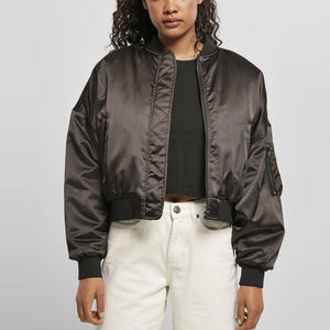 Satin Varsity <b>Jacket</b> In Low MOQ Best Design Comfortable and Breathable Ladies Satin <b>Jacket</b> - Product Image 5