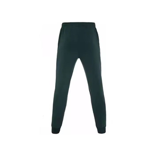 Pantalones Deportivos de Algodón Verde Oscuro para Hombre, Cintura con Cordón, Color Sólido, Estilo Casual para Otoño, Largos, con Bolsillos Laterales, Corte Regular - Product Image 4