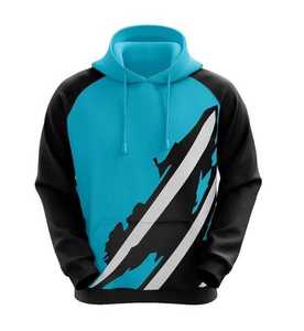 Sudadera con capucha 100% poliéster de forro polar con cremallera, de secado rápido y transpirable, al por mayor, personalizada, con sublimación, informal, con bloques de color geométricos - Product Image 5