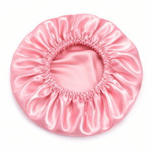 Bonnet de nuit en satin de soie long OEM, pliable, pour douche, spa, accessoire capillaire type turban - Product Image 2