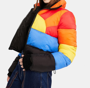 Latest Custom Dark Stone OEM Women's Cosy <b>Cropped</b> <b>Puffer</b> <b>Jacket</b> Full Zip Bubble <b>Jacket</b> Breathable Winter Down <b>Jacket</b> For Women - Product Image 2
