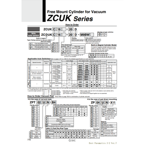 ZCDUKC16-30D de cylindre à montage libre SMC Pneumatics pour les applications sous vide - Product Image 2