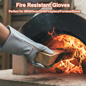Service OEM ODM sur mesure, gants en cuir suédé gris anti-chaleur pour usage industriel, résistants à l'abrasion, équipement de sécurité pour les mains. - Product Image 6
