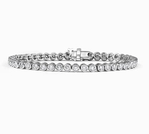 Pulsera de tenis clásica de plata 925 con diamantes de talla brillante redonda y engaste de puntas, unisex, para uso diario, para mujer - Product Image 2