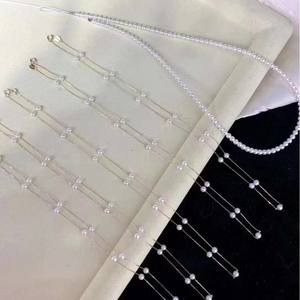 Collier en or 18 carats avec perles d'eau douce rondes de 4 à 5 mm, sans défaut, collection ciel étoilé - Product Image 4