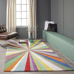Tapis en laine fait main de forme abstraite irrégulière, tapis moderne coloré tufté à la main pour salon, chambre à coucher, tapis sur mesure Inde - Product Image 1