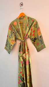 Summer Women's Home Kimono Dress Wholesale Cotton Kimono Long Printed Robe Unisex Clothing Gift for Him Bridesmaid For Gift Gown - Product Image 4