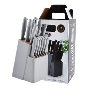 15PCS Large Stock Household Knife Set with Storage Block Complete Kitchen Cutlery Set with Gift Box Packaging - Product Image 4