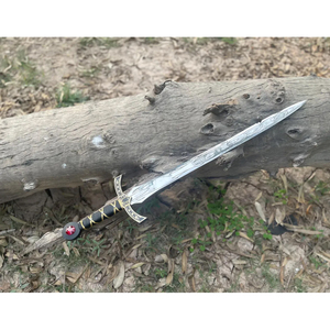 Épée dorée artisanale en acier inoxydable, modèle Trône de Verre, avec fourreau en cuir de vache - Product Image 5