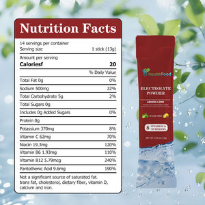 Poudre de supplément vitaminique et électrolytique en sachets, saveur citron-lime, sans sucre, vente en gros d'usine, poudre de boisson énergisante - Product Image 2