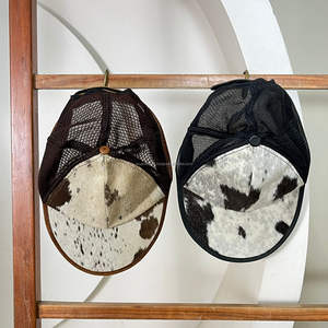 Gorra Trucker de Cuero Genuino Hecha a Mano, Estilo Western, con Pelo de Vaca, Ajustable, con Malla Trasera, Gorra Vaquera de Moda - Product Image 5