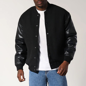Veste de baseball entièrement personnalisée pour homme avec manches en cuir de haute qualité, légère, idéale pour un usage décontracté en hiver - Product Image 1