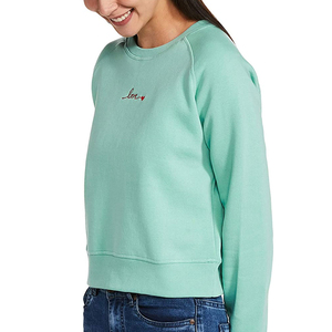 Sweat-shirt brodé pour femme, respirant, personnalisable, prix abordable, service OEM, 100% coton molletonné, col rond, uni, logo personnalisé - Product Image 5
