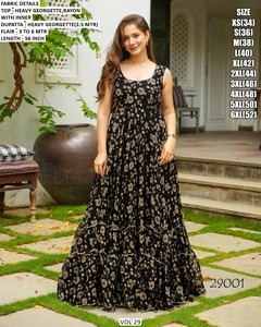 ชุดเดรสปาร์ตี้สำหรับผู้หญิงทรง Anarkali ยาวกรอมพื้น ผ้าจอร์เจตต์ปักลาย แบรนด์ Aafreen Sage Luxe แห้งเร็ว สไตล์ดั้งเดิม ทรงปกติ - Product Image 5