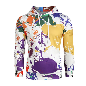 Sweat à capuche décontracté et tendance à manches longues, imprimé par sublimation, motif abstrait multicolore, haute qualité, 100 % polyester, avec poche, collection automne - Product Image 1