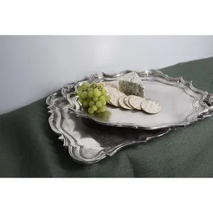 Bandeja de Cerámica de Diseño, Decoración Premium para el Hogar, Lujosa y Ecológica, para Interiores de Hoteles, Plateada, Segura, de Zahid Exports - Product Image 2