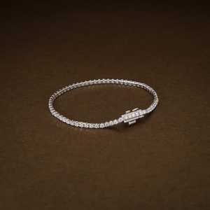 Brazalete Pacheli de Oro Blanco de 14K para Mujer, con Diamante Natural de 5CT, Bañado en Rodio, Corte Ovalado, Color IJ, Claridad SI, Certificado IGI - Product Image 2
