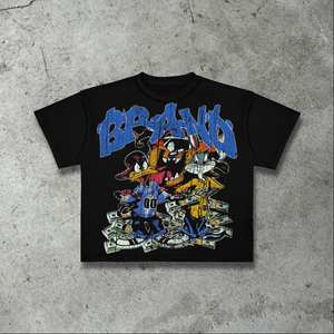 Camisetas con Logotipo Personalizado del Fabricante, Camisetas Vintage Unisex con Estampado Gráfico, Camisetas de Algodón Grueso, Camisetas Extra Grandes para Hombre - Product Image 1