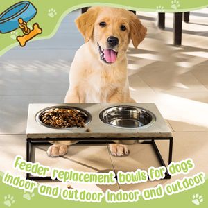Venta al por mayor de comederos portátiles de acero inoxidable de lujo elevados para perros grandes, aptos para lavavajillas, de metal, de repuesto - Product Image 4