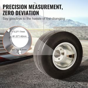 Paquete de 2 Ruedas Delanteras de Aleación de Aluminio de 10x4.5-5 Pulgadas para Go Kart con Neumáticos de Goma, Ajuste de Buje y Llanta para P Kart Racer - Product Image 3