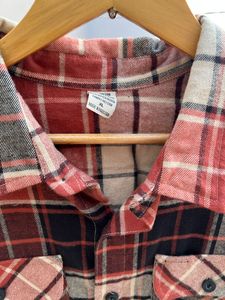 Men’s Rust Red Plaid <b>Flannel</b> Shirt Brushed Cotton Long Sleeve Casual Outdoor Workwear Dual Pocket Custom Private Label - Product Image 6