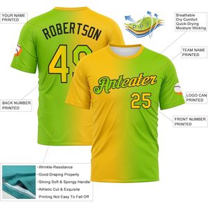 Fanscustom T-shirts de baseball à manches courtes et col rond, styles dégradés, maillots d'équipe sportive tendance, design respirant imprimé - Product Image 4