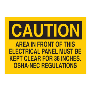 Panneau de signalisation d'avertissement Brady OSHA-NEC pour panneau électrique, 36 pouces, intérieur/extérieur, PVC - Product Image 3