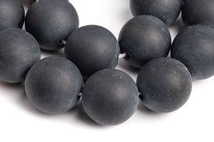 ลูกปัดหินอาเกตแท้ธรรมชาติ สีดำด้าน รูปทรงกลม สำหรับทำเครื่องประดับ สร้อยข้อมือ งานฝีมือ DIY - Product Image 3
