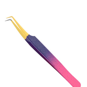 Pinzas de Precisión de Acero Inoxidable para Pestañas al por Mayor, OEM, Punta Lisa en Forma de L, Mango con Gradiente de 90 Grados, Herramienta para Extensión de Pestañas de Volumen - Product Image 5
