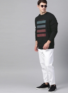 Sudadera Negra de Cuello Redondo para Hombre, Corte Regular, Logotipo Estampado, Informal, Tejida, 100% Algodón, para Otoño - Product Image 6