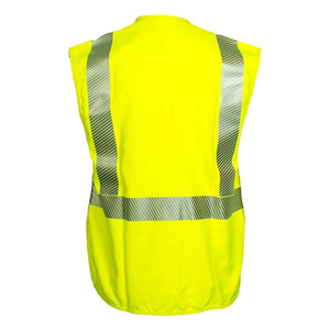 Gilet de sécurité réfléchissant de haute qualité, jaune fluorescent, pour les travailleurs de la construction et des entrepôts - Product Image 2