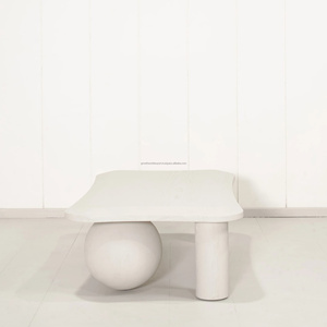 Designer Coffee <b>Table</b> with Unique Geometric Base Premium Finish Modern Artistic Coffee <b>Table</b> Luxury Living Room Statement Piece - Product Image 5