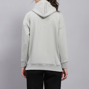 Sudadera con Capucha Gris para Mujer, de Algodón, con Estampado de Letras, Informal, Holgada, con Botones Laterales, Estilo Urbano, para Otoño - Product Image 6