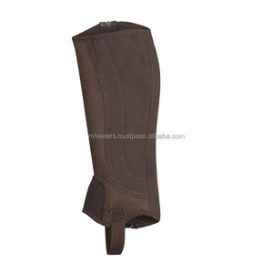 MH Custom Horse <b>Riding</b> Half <b>Chaps</b> Premium Leather Equestrian Gaiters Horse Rider Leg Covers - Product Image 4