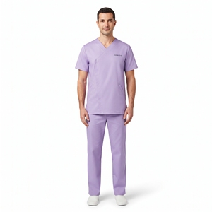 Camiseta Sanitaria para Hombre con Cuello en V, Uniforme de Enfermería, Múltiples Bolsillos, Ropa de Trabajo Médica Hospitalaria, Cuello Superpuesto - Product Image 1