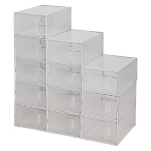 Scarpiera impilabile in plastica bianca per sneaker - Confezione da 12 organizer grandi per scarpe - Product Image 6
