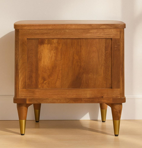 Muebles de Dormitorio al por Mayor, Mesa de Noche Rústica de Estilo Farmhouse, Retro, de Madera Maciza Natural, con Cajones - Product Image 4