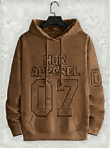 เสื้อฮู้ดดี้ HQR Apparel สีขาวสำหรับฤดูหนาว แบบ unisex พร้อมลายพิมพ์หมายเลข 07 กระเป๋าจิงโจ้ ผ้าฟลีซหนานุ่ม บริการ OEM - Product Image 2