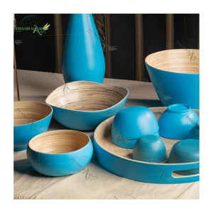 Ensemble de bols en bambou légers, écologiques, réutilisables, vaisselle en bambou faite à la main, fabricant vietnamien, vaisselle pour fête, passe au lave-vaisselle - Product Image 3