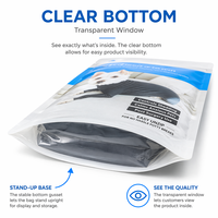 Sachet d'emballage alimentaire personnalisé avec fermeture éclair et grande fenêtre pour friandises pour chiens et chats, sac en plastique