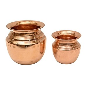 Recipiente Decorativo Portátil para el Hogar, Karwa Kalash Lota Puja Patra, Pintado a Mano, Estilo Contemporáneo, de Cobre - Product Image 2